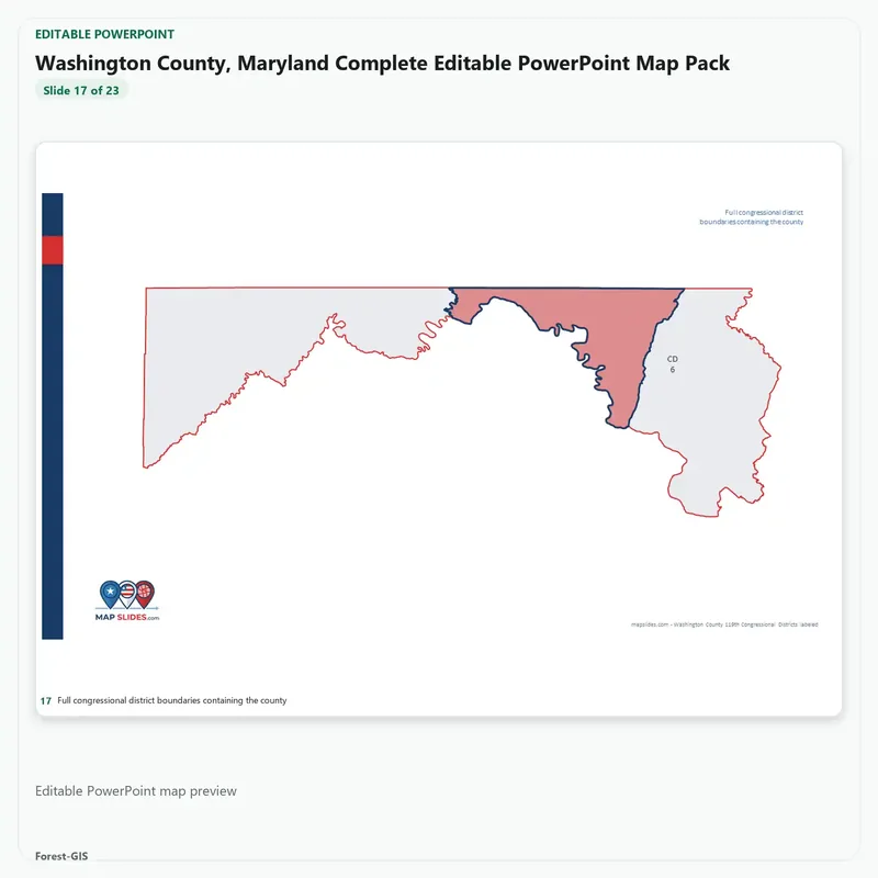 Washington County, Maryland Editable Map Pack - Image 5