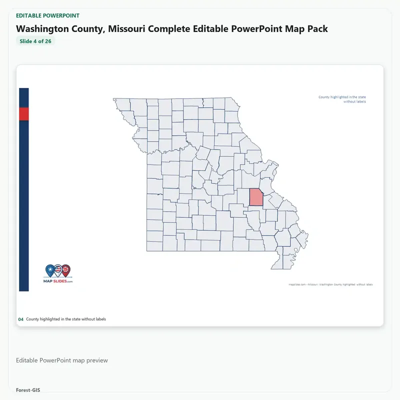 Washington County, Missouri Editable Map Pack - Image 4