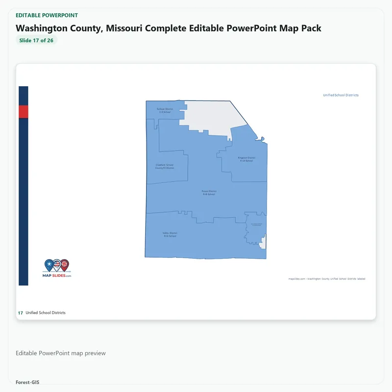 Washington County, Missouri Editable Map Pack - Image 5