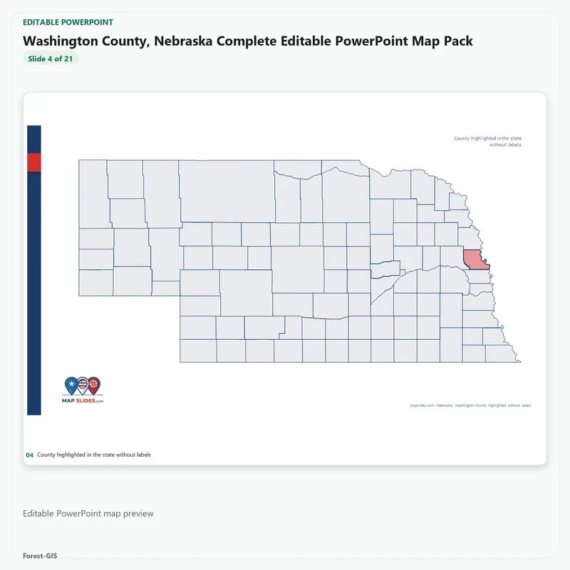 Washington County, Nebraska Editable Map Pack - Image 4
