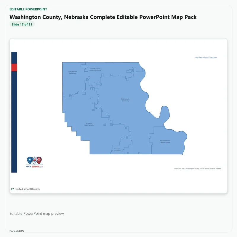 Washington County, Nebraska Editable Map Pack - Image 5
