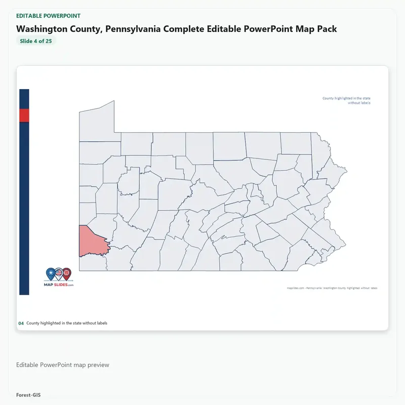 Washington County, Pennsylvania Editable Map Pack - Image 4