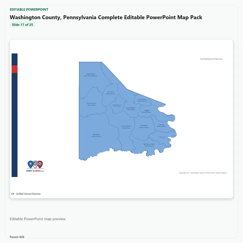 Washington County, Pennsylvania Editable Map Pack - Image 5