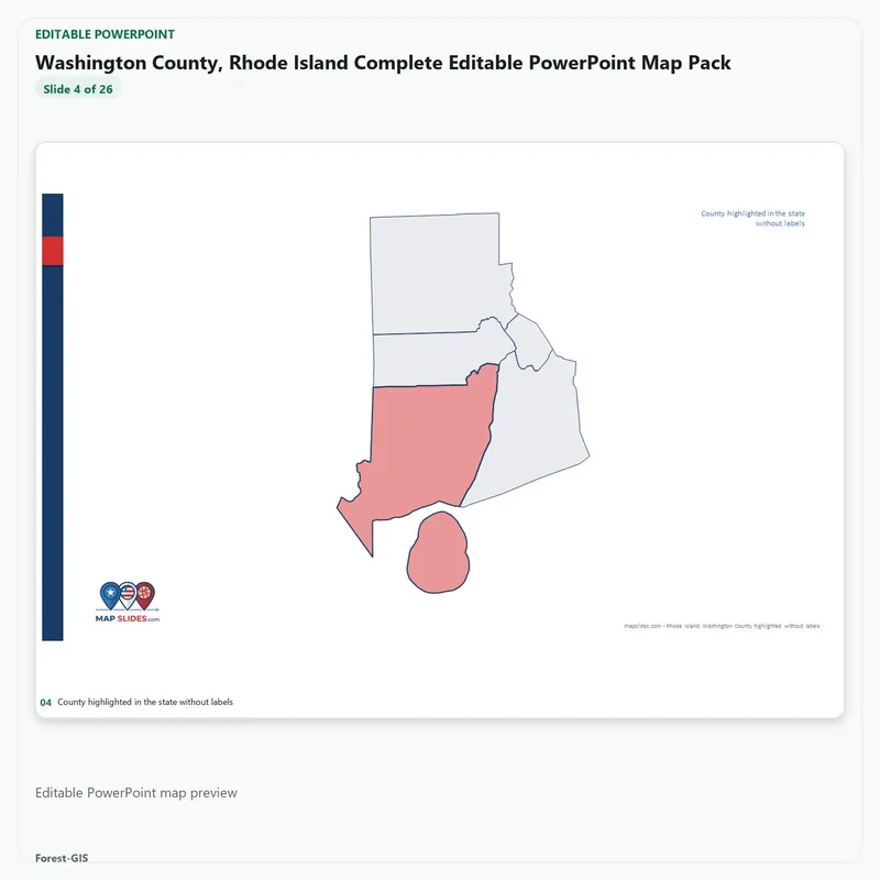 Washington County, Rhode Island Editable Map Pack - Image 4