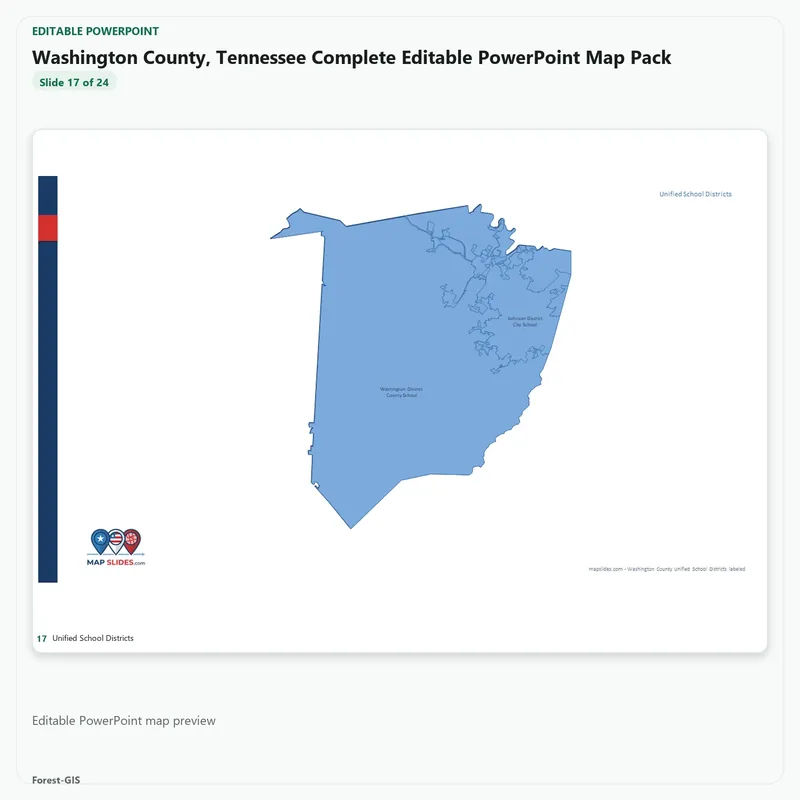 Washington County, Tennessee Editable Map Pack - Image 5