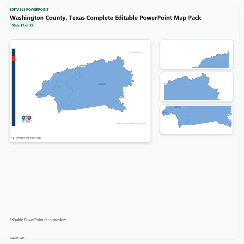 Washington County, Texas Editable Map Pack - Image 5