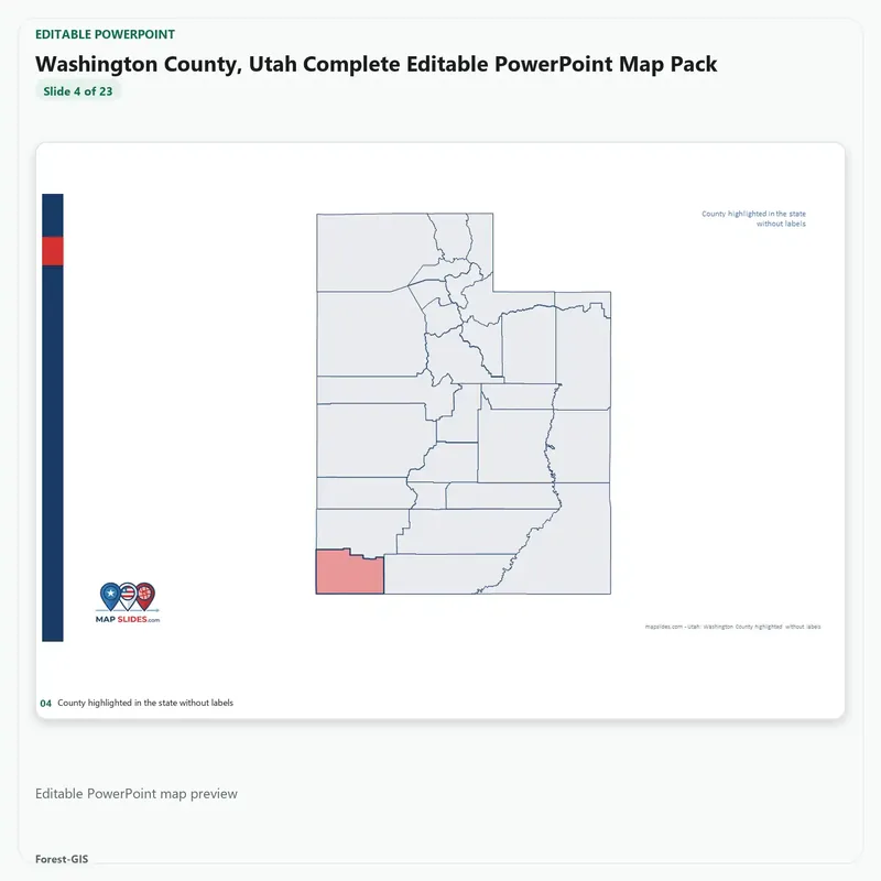 Washington County, Utah Editable Map Pack - Image 4