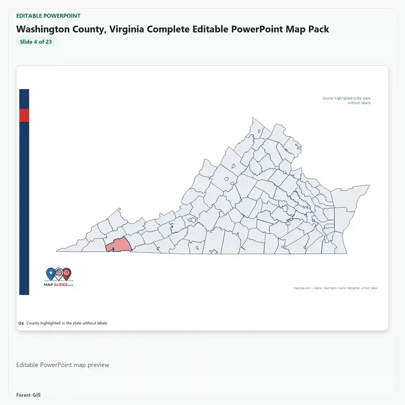 Washington County, Virginia Editable Map Pack - Image 4