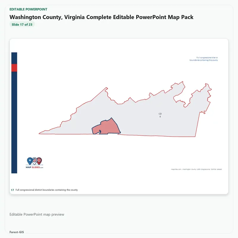 Washington County, Virginia Editable Map Pack - Image 5