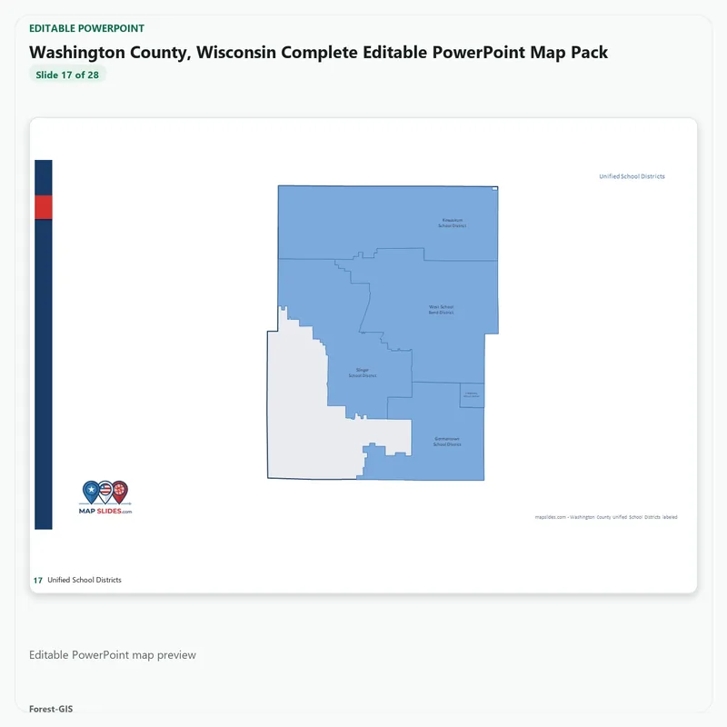 Washington County, Wisconsin Editable Map Pack - Image 5