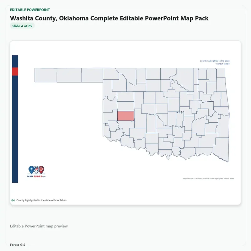 Washita County, Oklahoma Editable Map Pack - Image 4