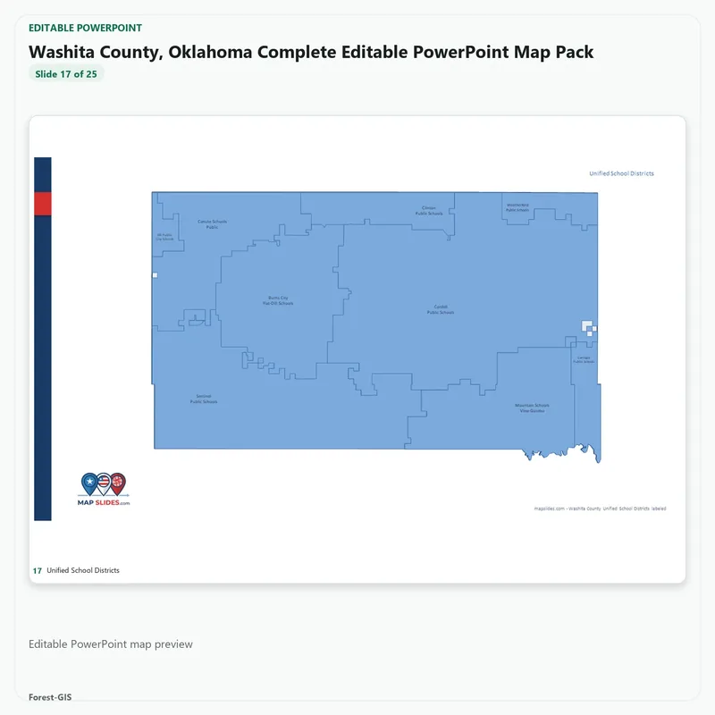 Washita County, Oklahoma Editable Map Pack - Image 5
