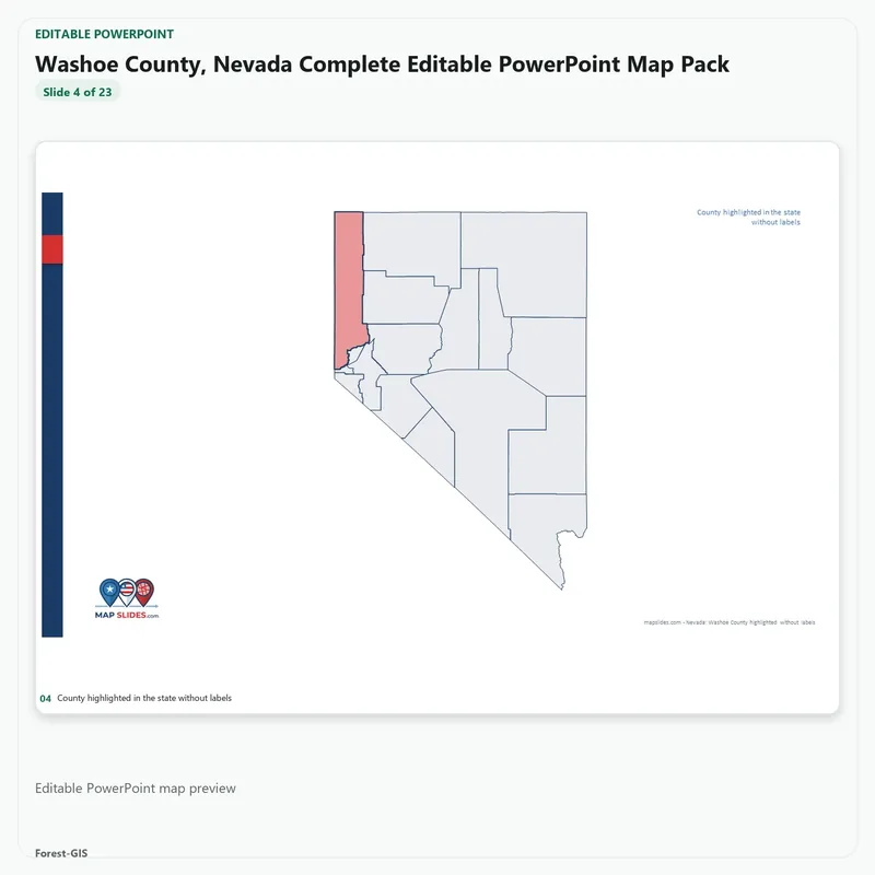 Washoe County, Nevada Editable Map Pack - Image 4