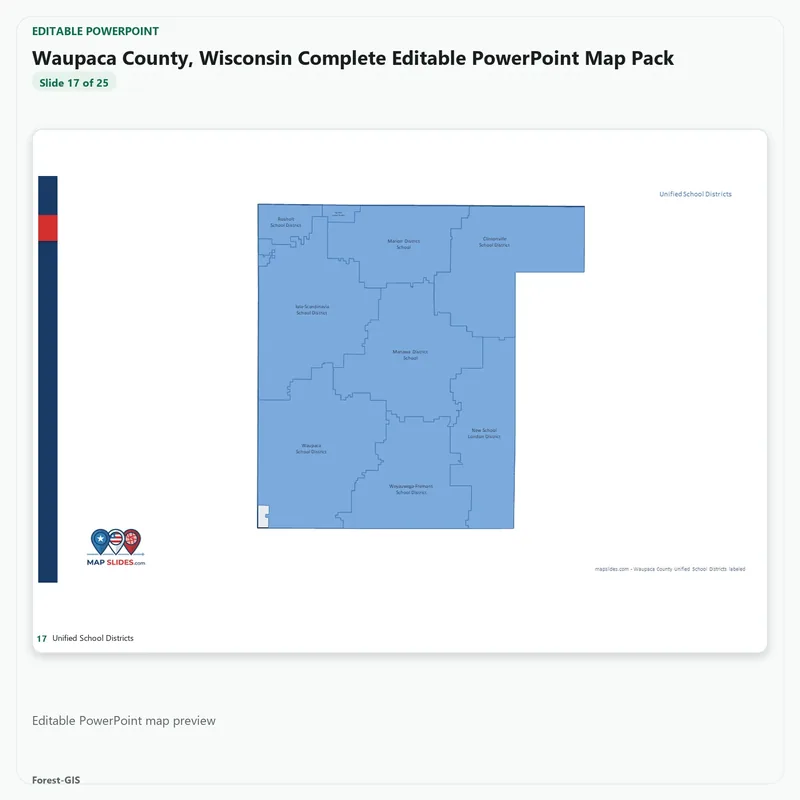 Waupaca County, Wisconsin Editable Map Pack - Image 5