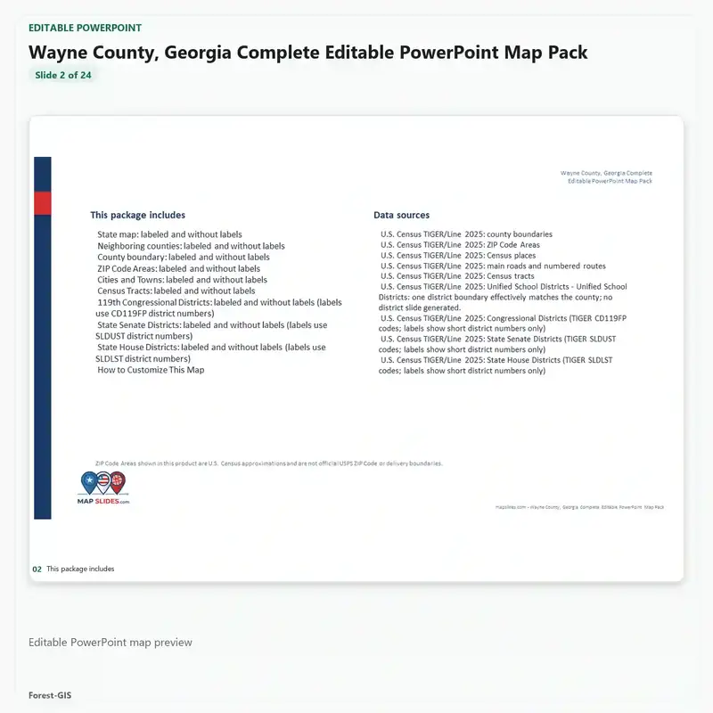 Wayne County, Georgia Editable Map Pack - Image 3