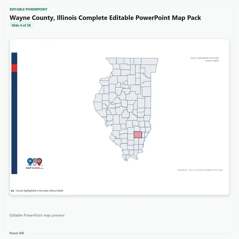 Wayne County, Illinois Editable Map Pack - Image 4