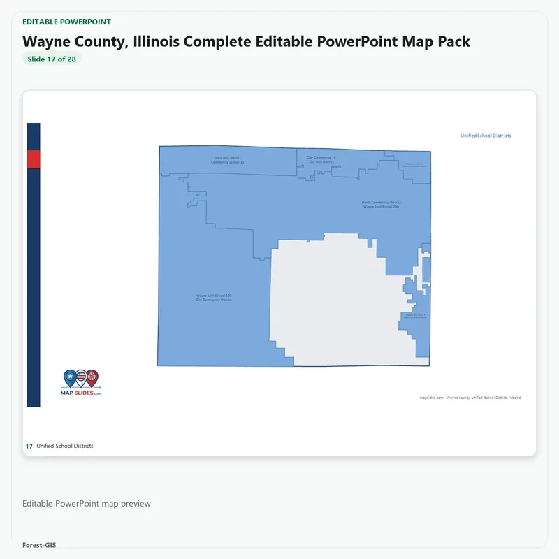 Wayne County, Illinois Editable Map Pack - Image 5