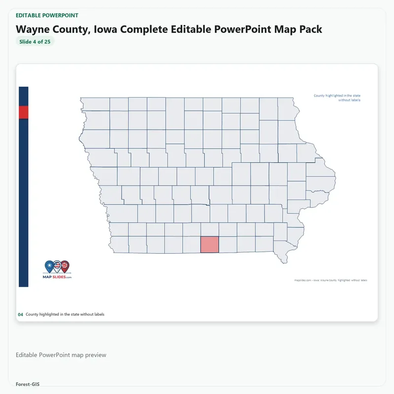 Wayne County, Iowa Editable Map Pack - Image 4