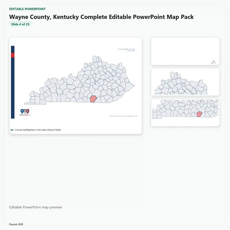 Wayne County, Kentucky Editable Map Pack - Image 4