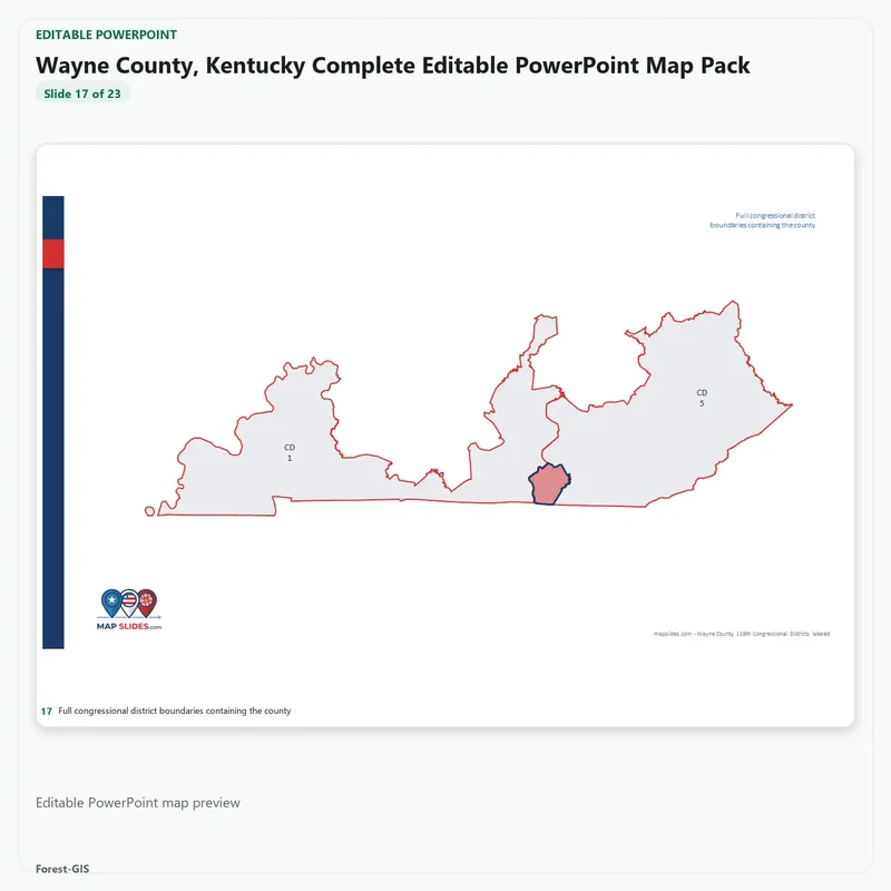 Wayne County, Kentucky Editable Map Pack - Image 5