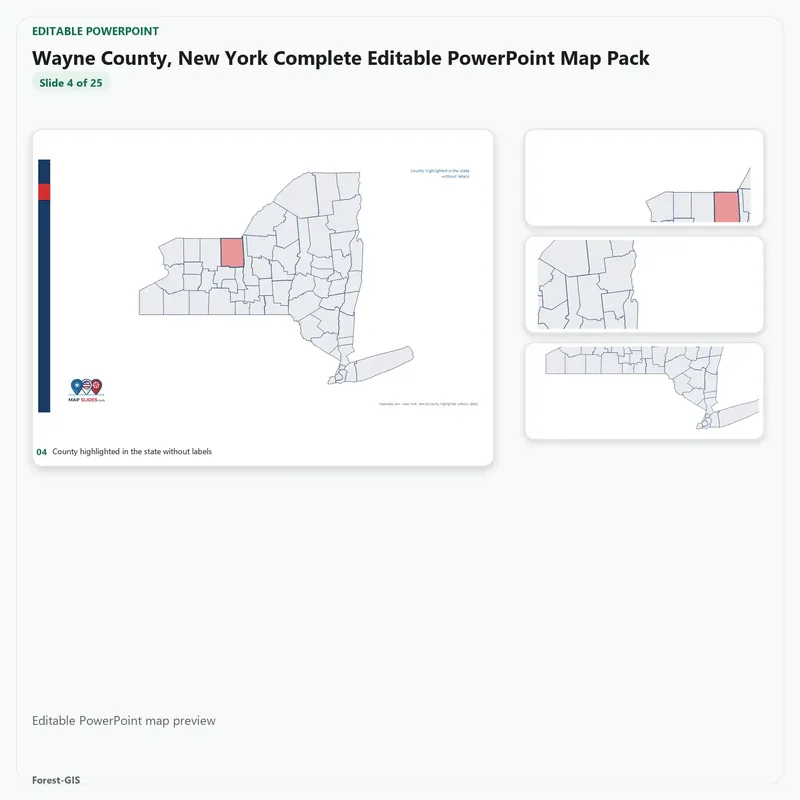 Wayne County, New York Editable Map Pack - Image 4