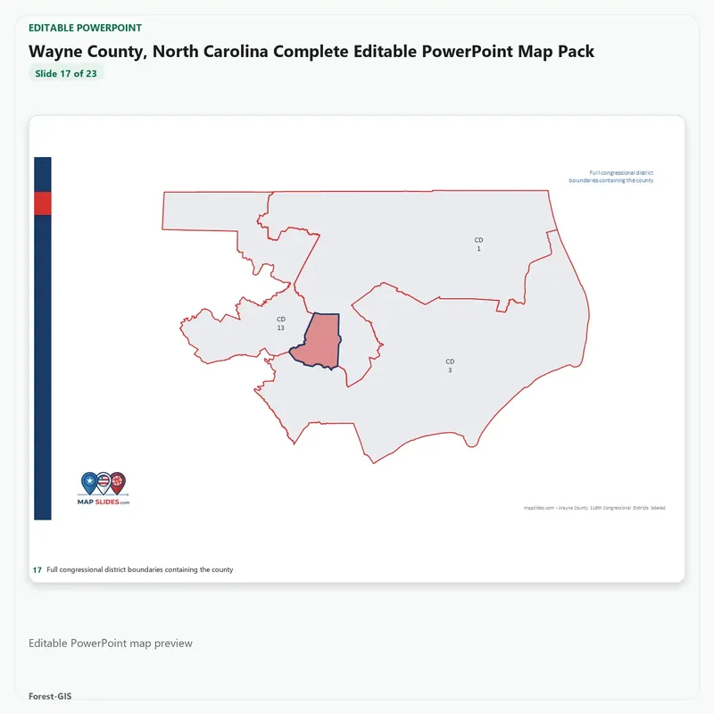 Wayne County, North Carolina Editable Map Pack - Image 5