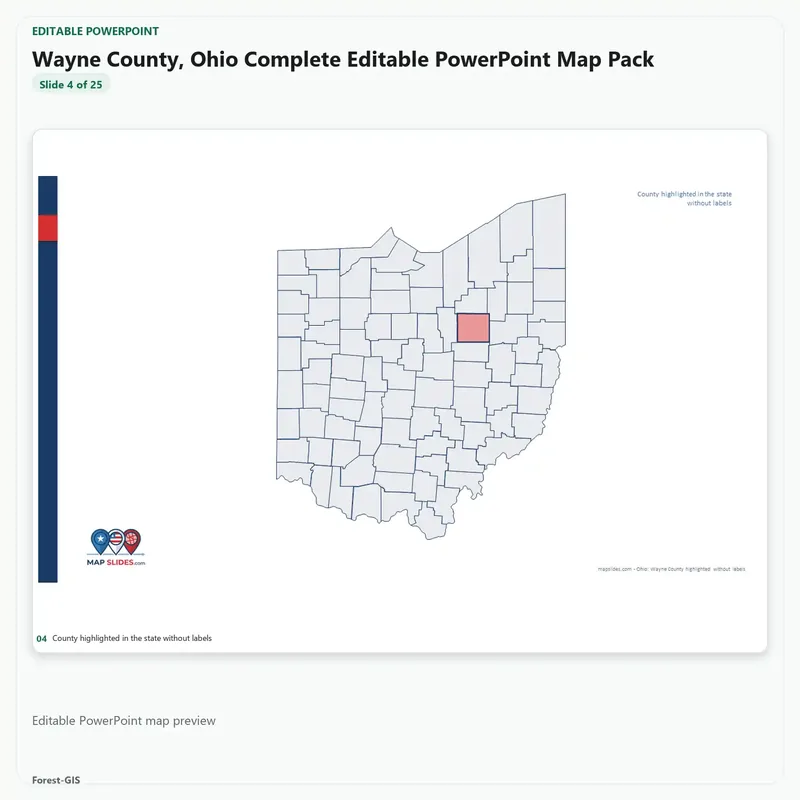 Wayne County, Ohio Editable Map Pack - Image 4