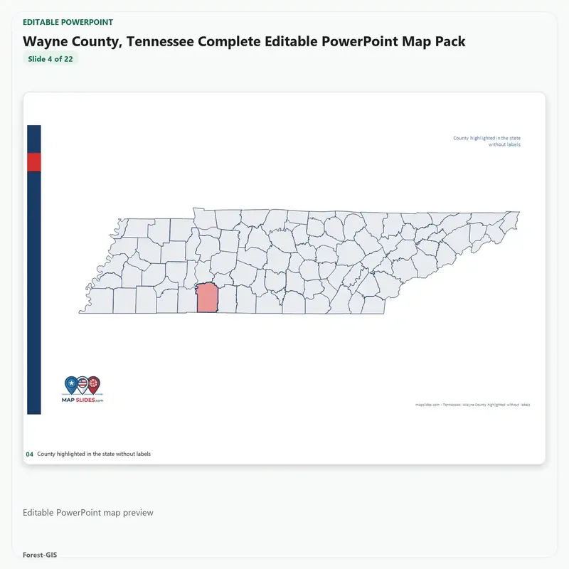 Wayne County, Tennessee Editable Map Pack - Image 4