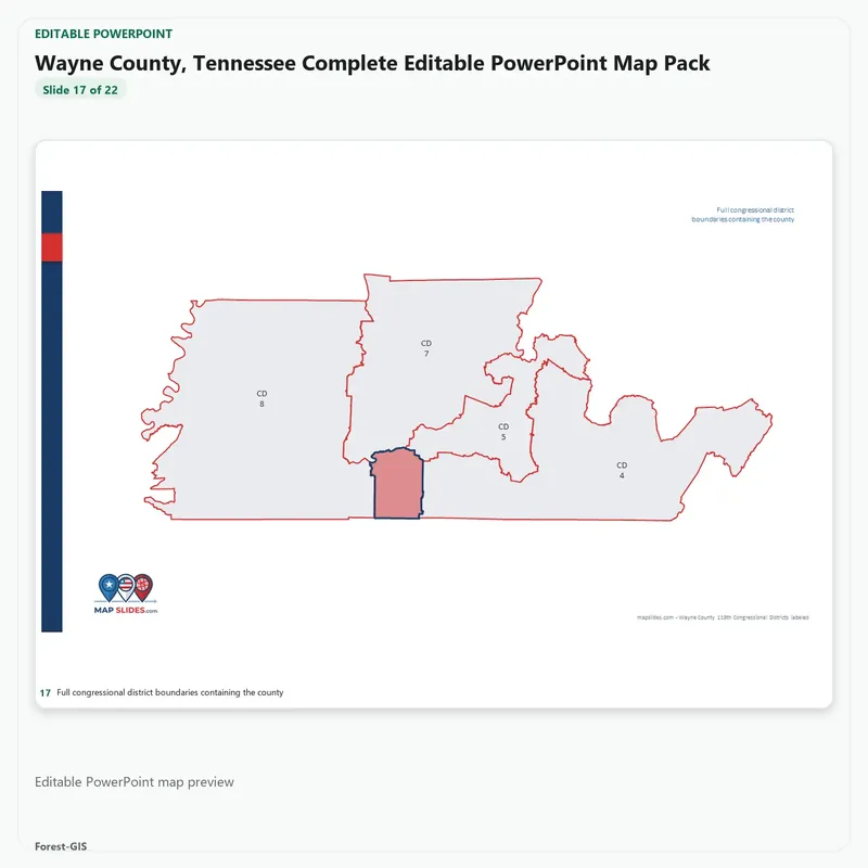 Wayne County, Tennessee Editable Map Pack - Image 5