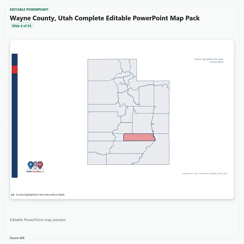 Wayne County, Utah Editable Map Pack - Image 4