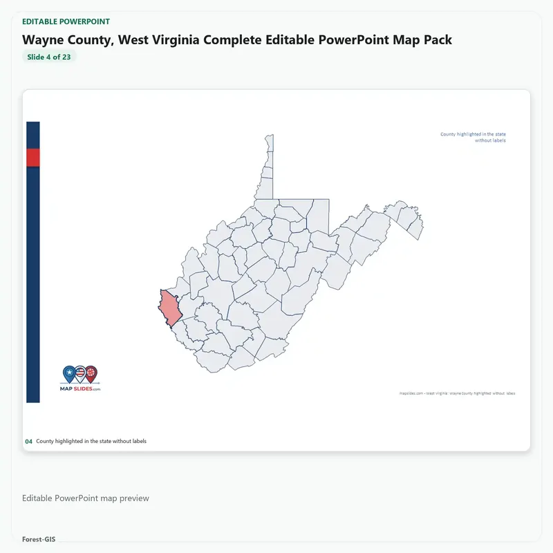 Wayne County, West Virginia Editable Map Pack - Image 4