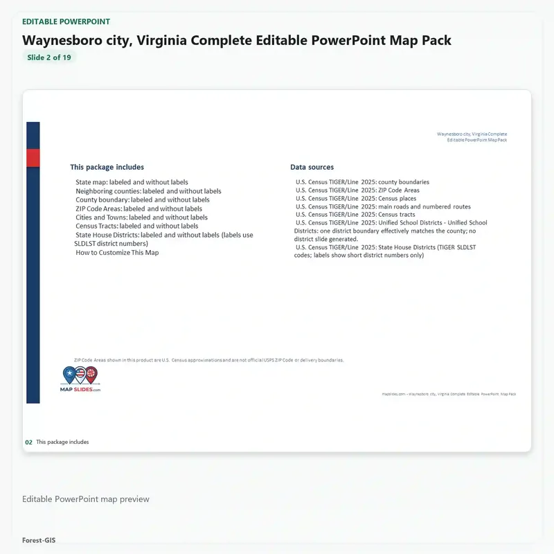 Waynesboro city, Virginia Editable Map Pack - Image 3