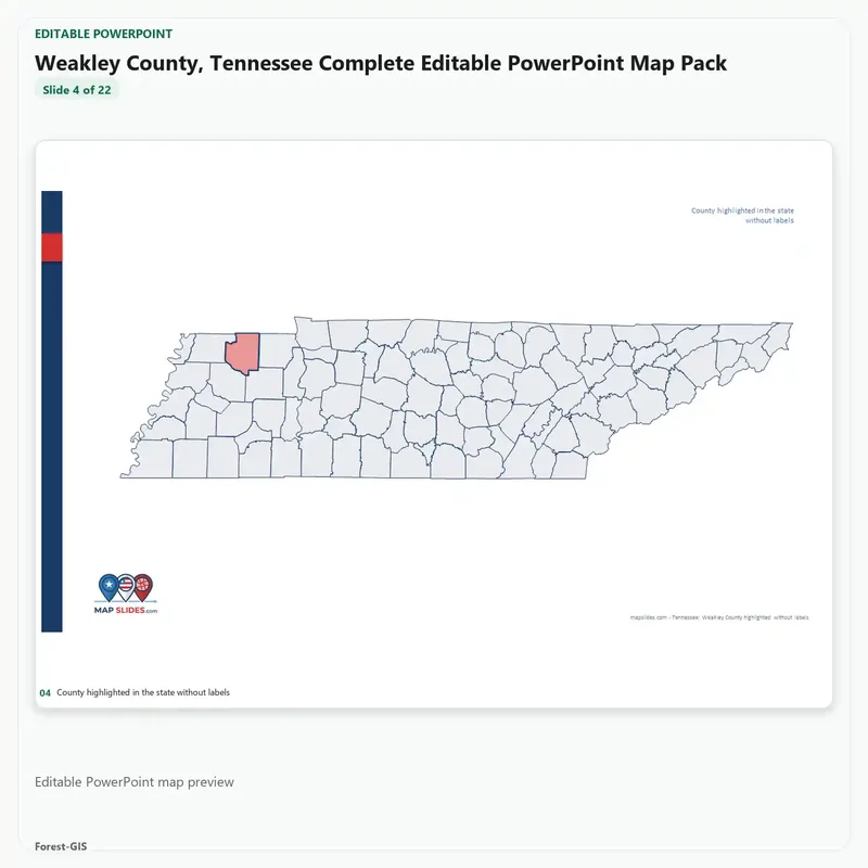Weakley County, Tennessee Editable Map Pack - Image 4