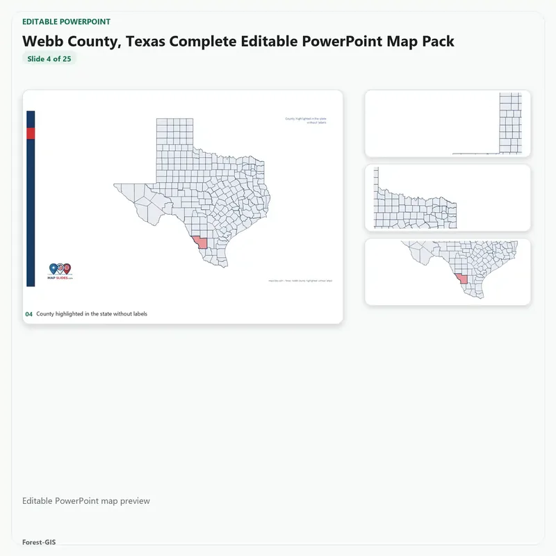 Webb County, Texas Editable Map Pack - Image 4