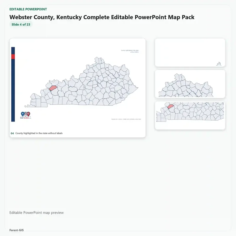 Webster County, Kentucky Editable Map Pack - Image 4