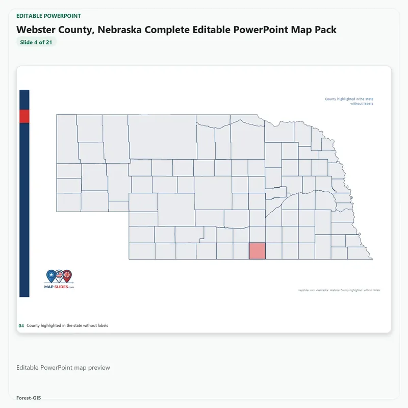 Webster County, Nebraska Editable Map Pack - Image 4