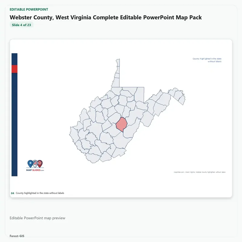 Webster County, West Virginia Editable Map Pack - Image 4