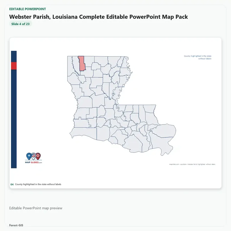 Webster Parish, Louisiana Editable Map Pack - Image 4