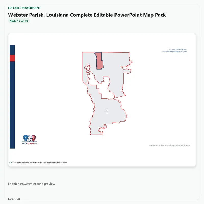 Webster Parish, Louisiana Editable Map Pack - Image 5