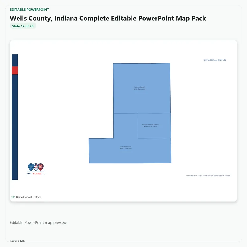 Wells County, Indiana Editable Map Pack - Image 5