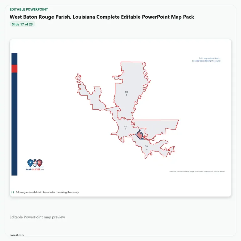 West Baton Rouge Parish, Louisiana Editable Map Pack - Image 5