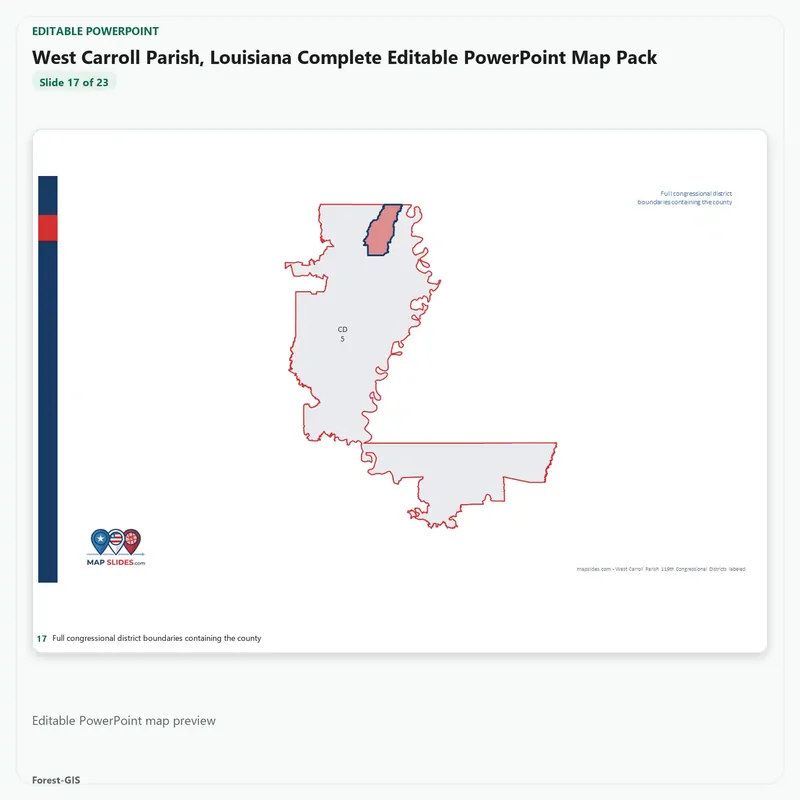 West Carroll Parish, Louisiana Editable Map Pack - Image 5