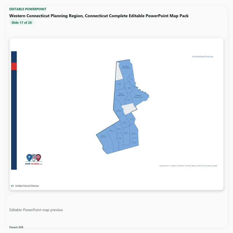 Western Connecticut Planning Region, Connecticut Editable Map Pack - Image 5