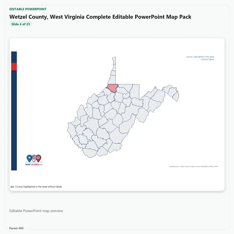 Wetzel County, West Virginia Editable Map Pack - Image 4