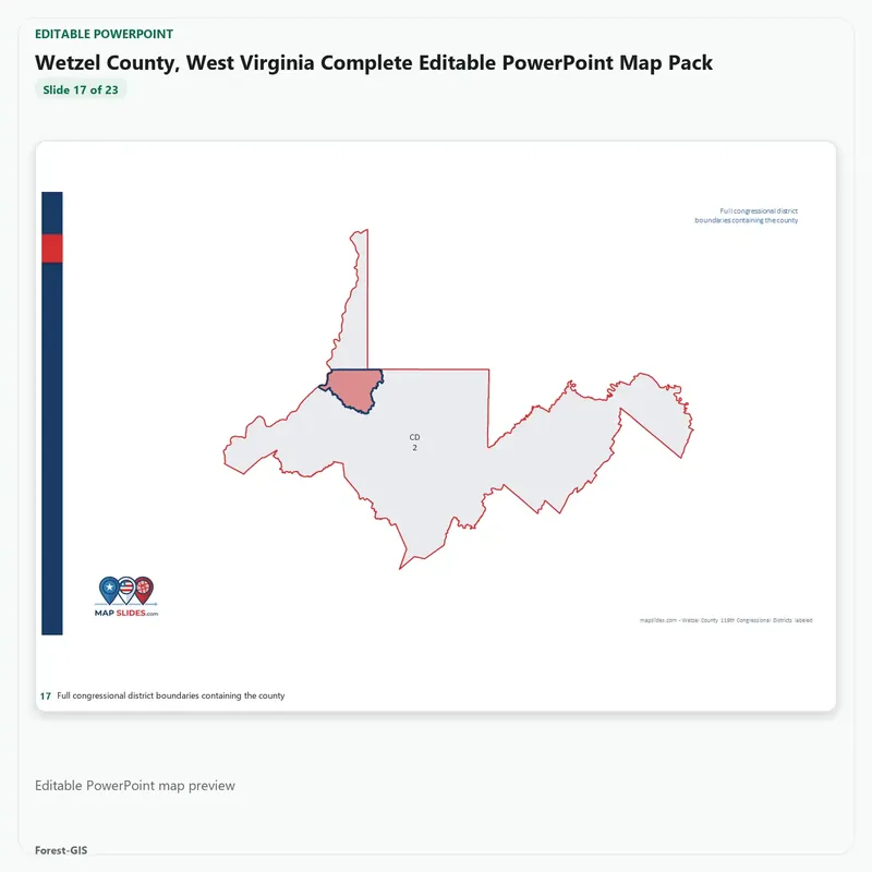 Wetzel County, West Virginia Editable Map Pack - Image 5