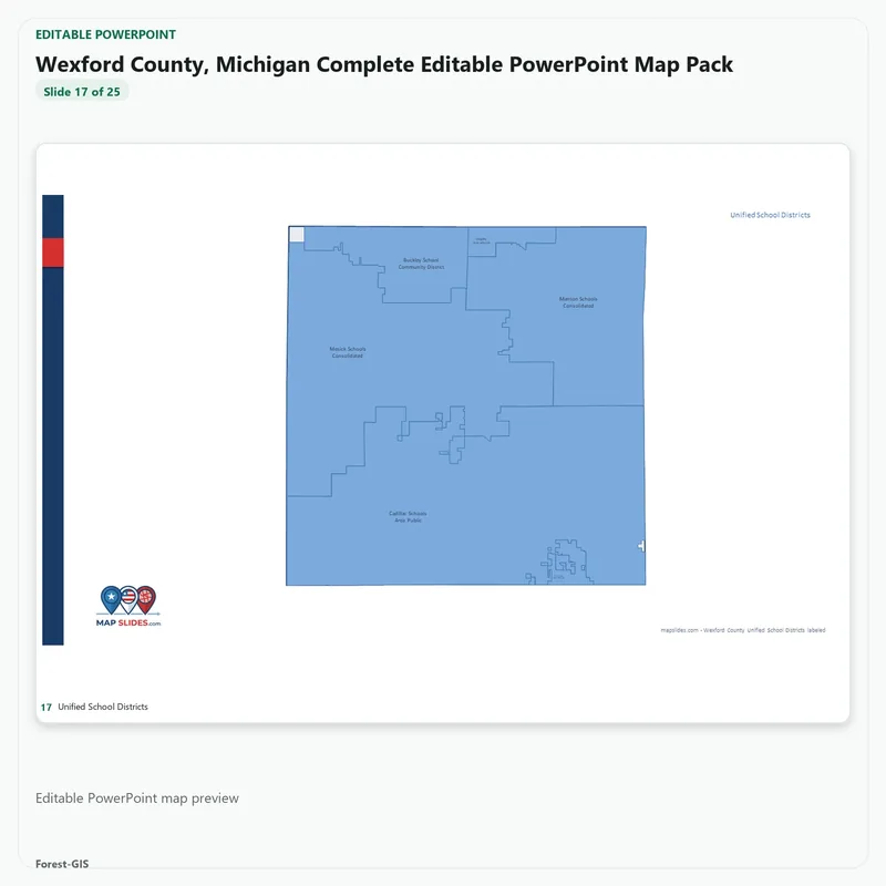 Wexford County, Michigan Editable Map Pack - Image 5