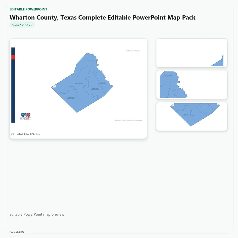 Wharton County, Texas Editable Map Pack - Image 5