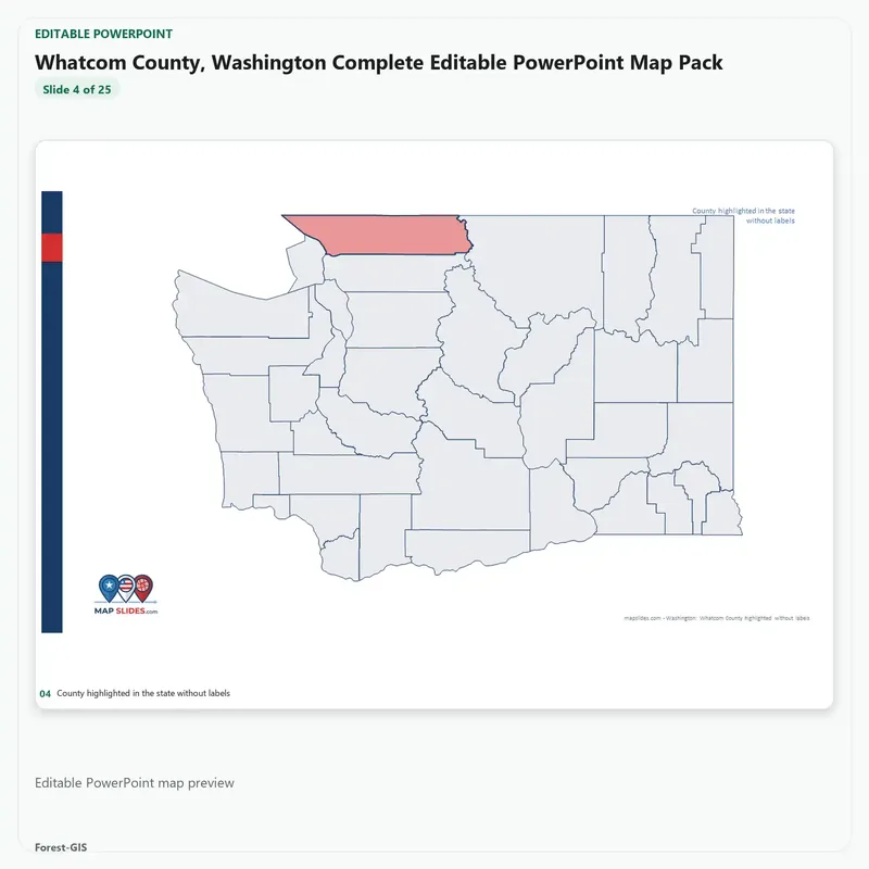 Whatcom County, Washington Editable Map Pack - Image 4