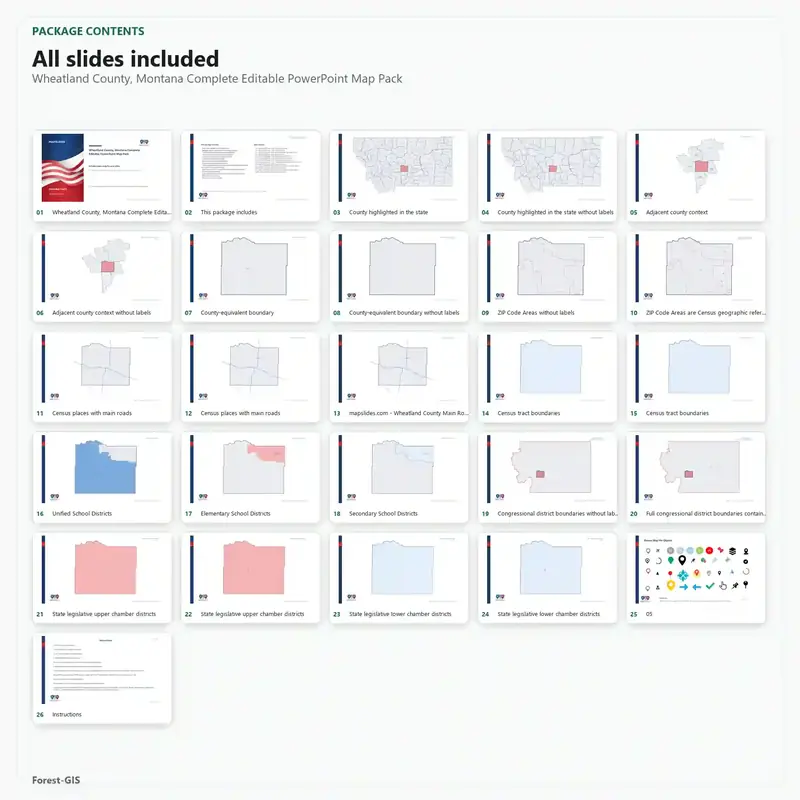 Wheatland County, Montana Editable Map Pack - Image 2