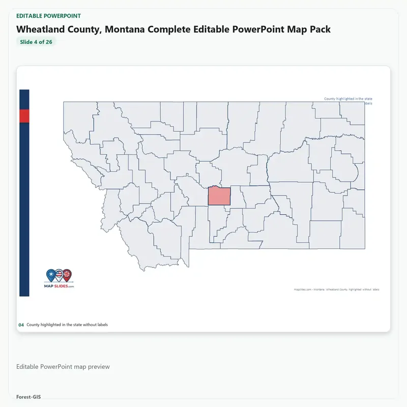 Wheatland County, Montana Editable Map Pack - Image 4